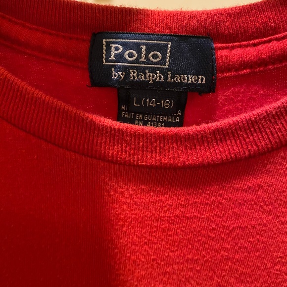 Red Polo Tee by Ralph Lauren - Size Youth L - Picture 3 of 3